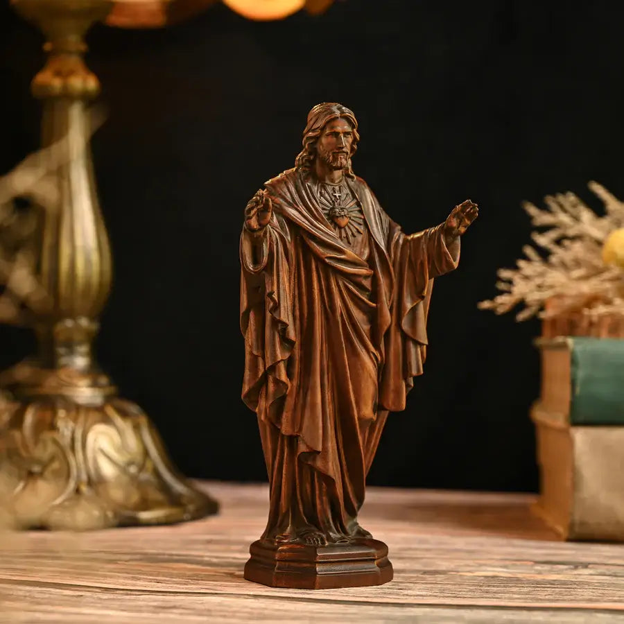Image of the Sacred Heart of Jesus in Wood-Viarello