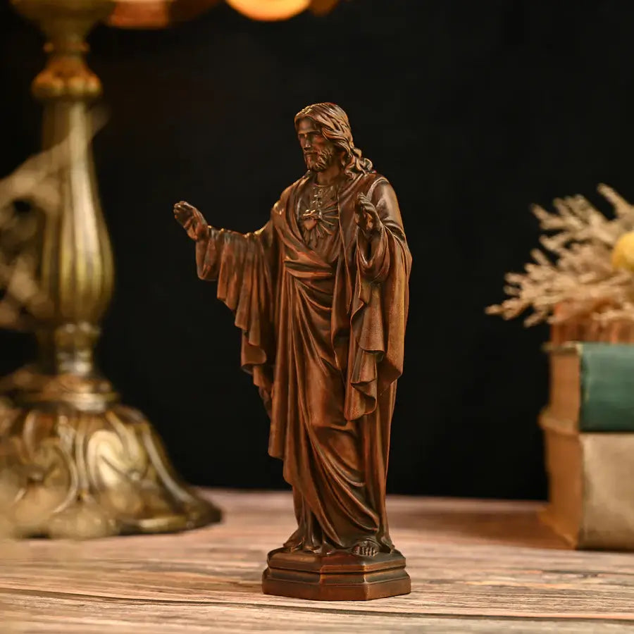 Image of the Sacred Heart of Jesus in Wood-Viarello