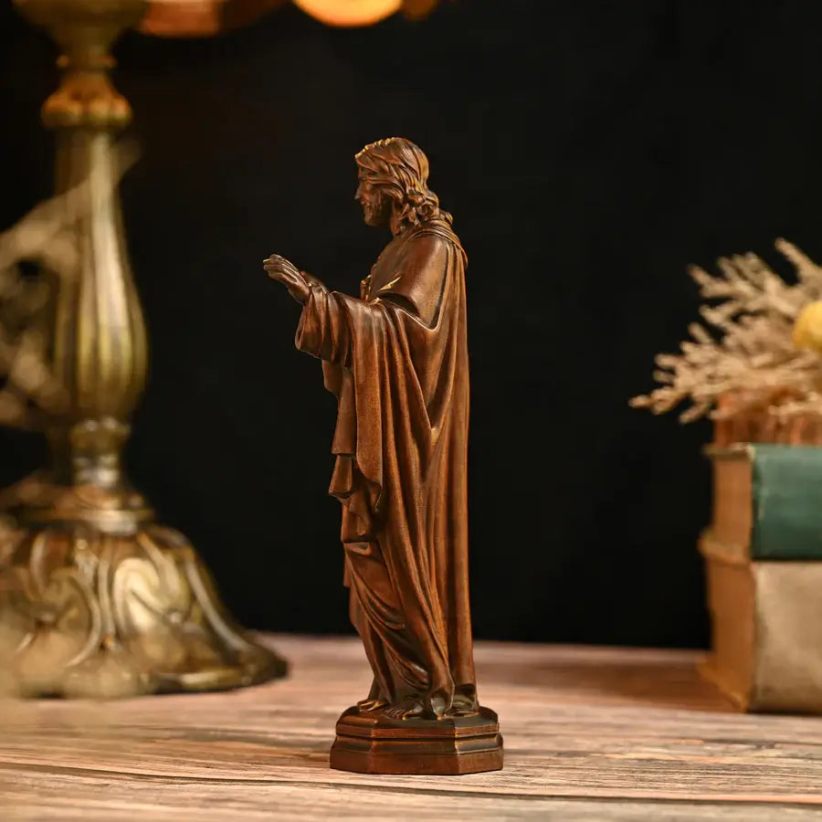 Image of the Sacred Heart of Jesus in Wood-Viarello