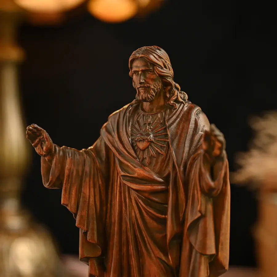 Image of the Sacred Heart of Jesus in Wood-Viarello