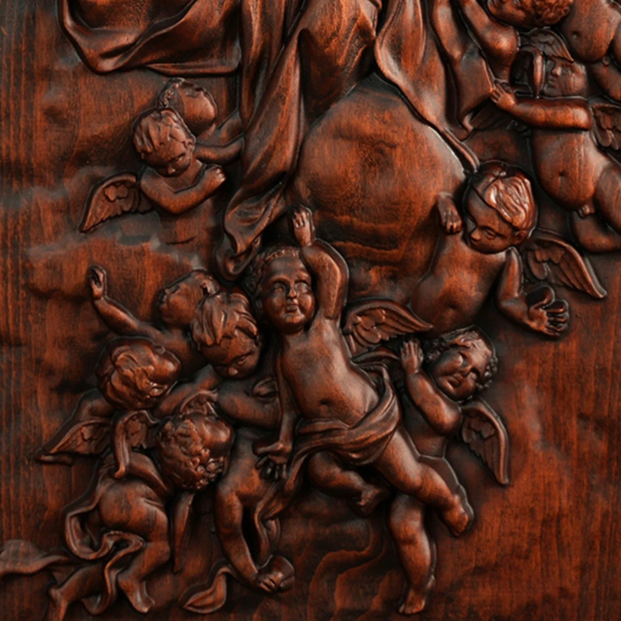 Immaculate Conception Painting in Wood-Viarello
