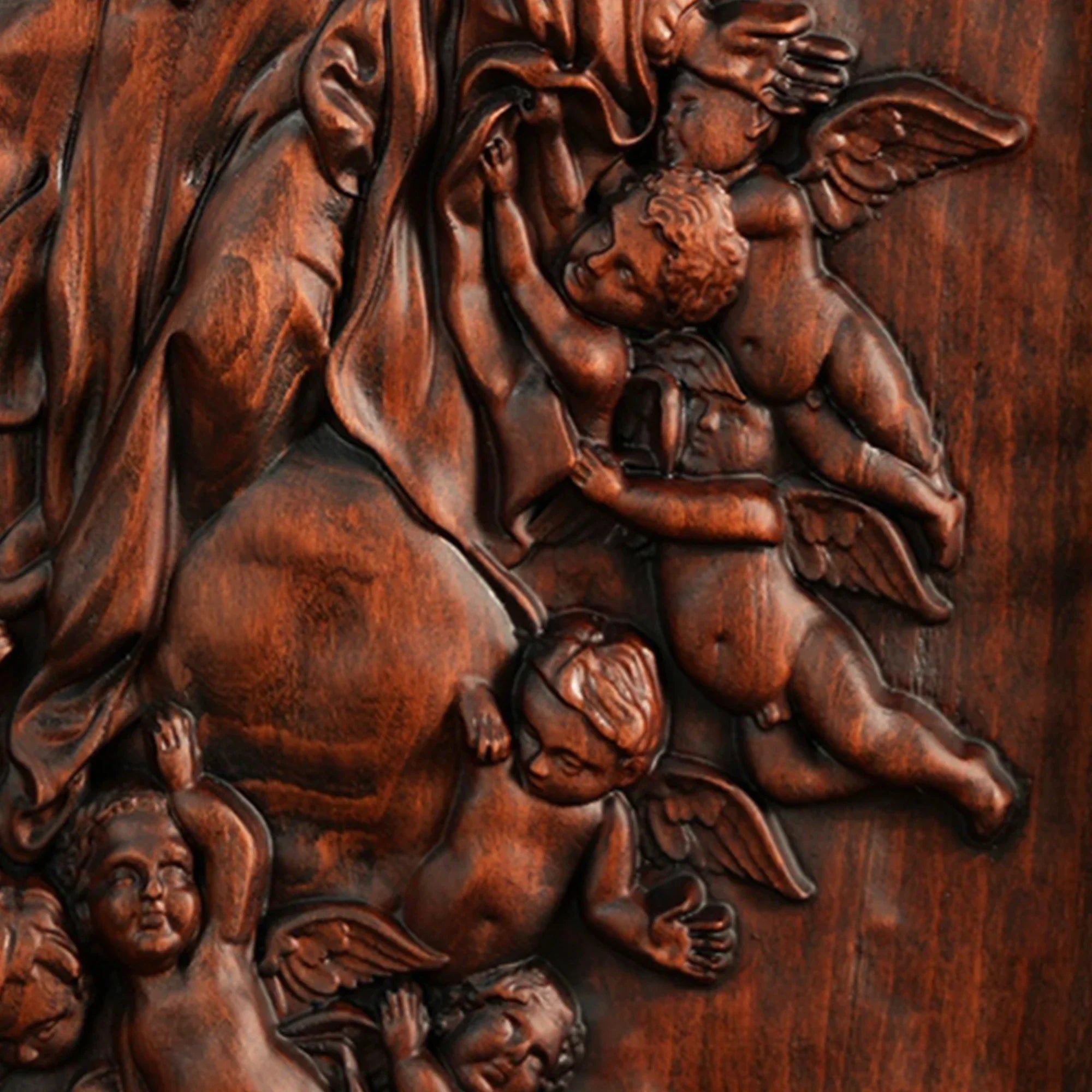 Immaculate Conception Painting in Wood-Viarello