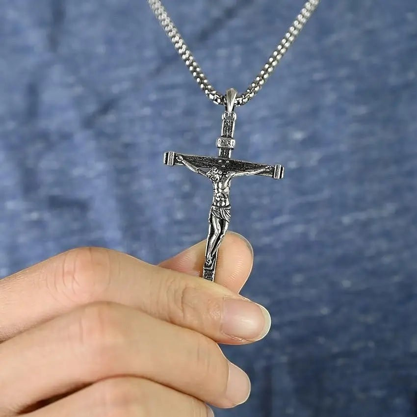 Jesus Christ Crucifix in 925k Silver-Viarello