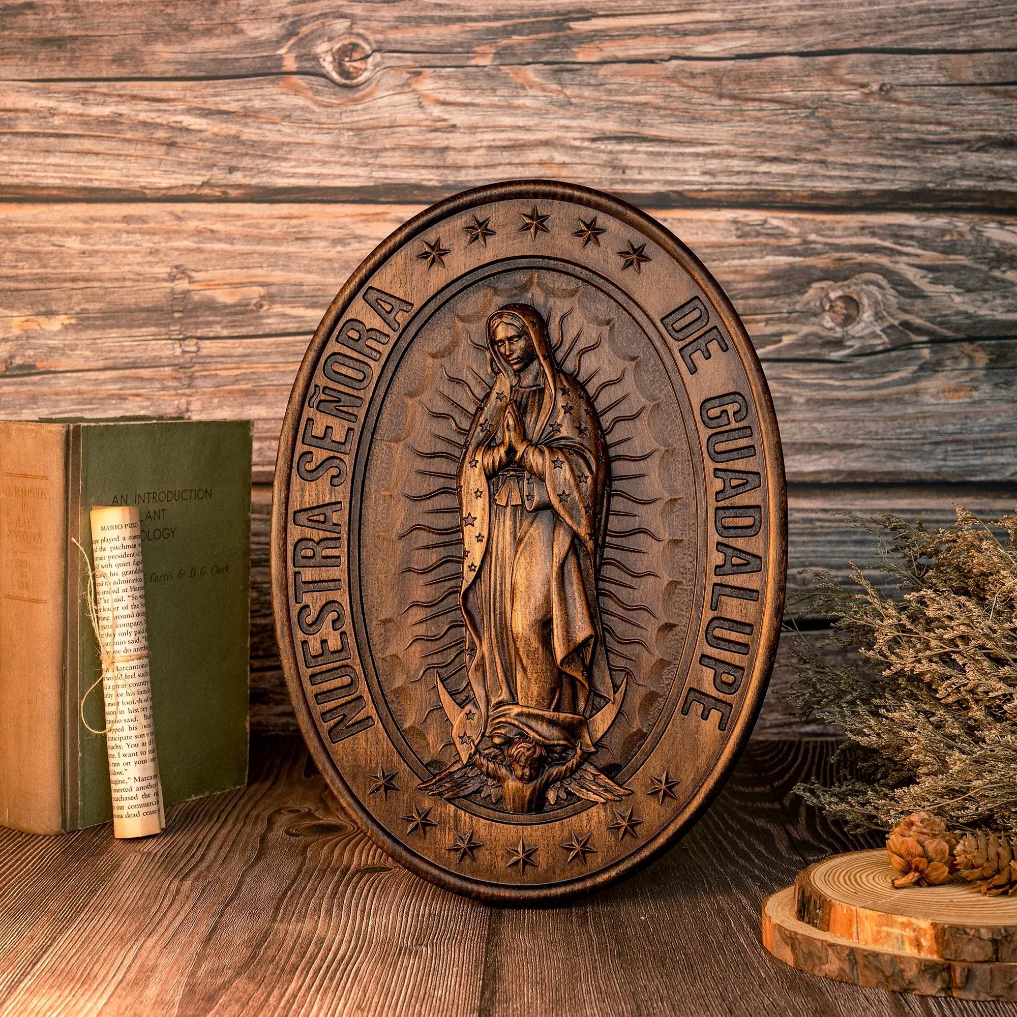 Large Wooden Sculpture of Our Lady of Guadalupe-Viarello