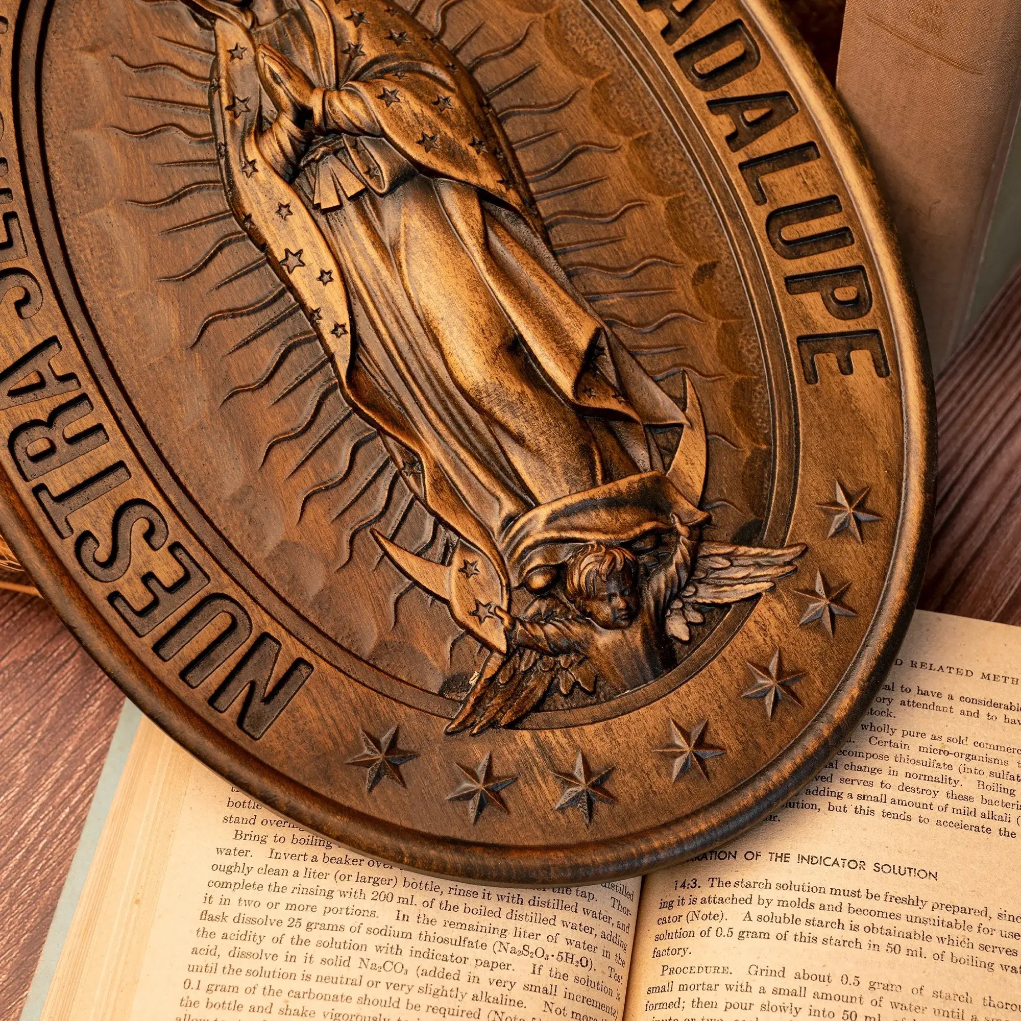 Large Wooden Sculpture of Our Lady of Guadalupe-Viarello
