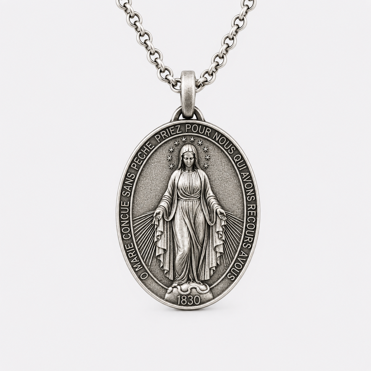 Miraculous Medal Necklace of Our Lady of Grace-Viarello