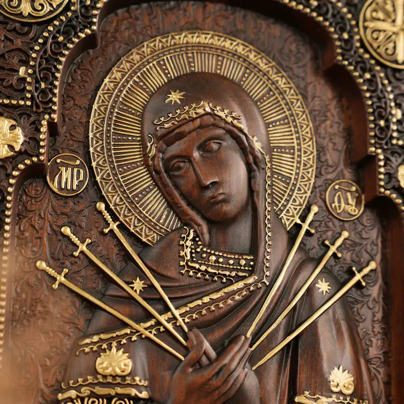 Our Lady of Sorrows Wood Sculpture-Viarello