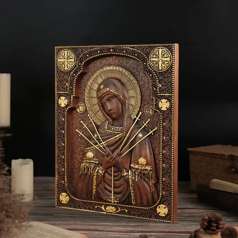 Our Lady of Sorrows Wood Sculpture-Viarello