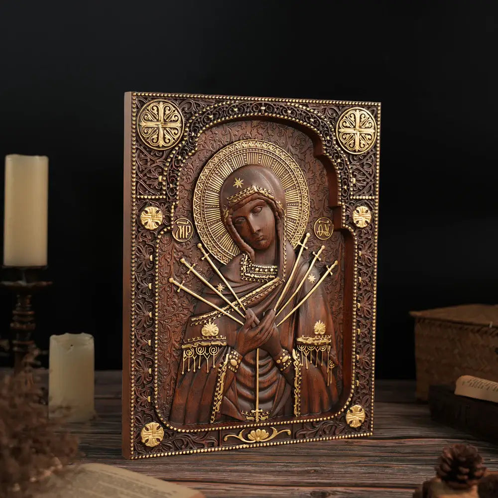 Our Lady of Sorrows Wood Sculpture-Viarello