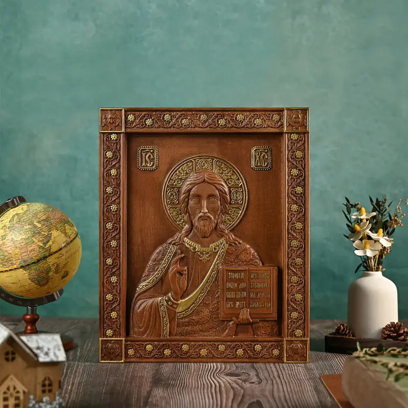 Pantocrator Wood Sculpture-Viarello