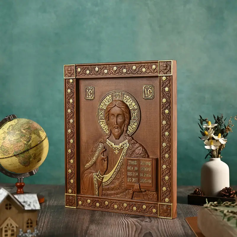 Pantocrator Wood Sculpture-Viarello