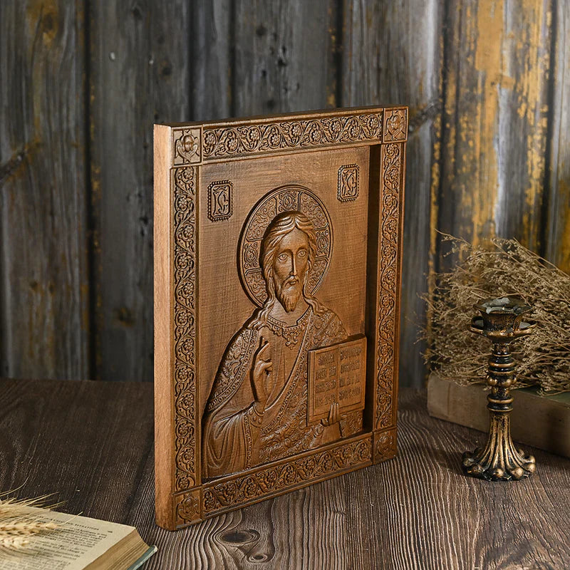 Pantocrator Wood Sculpture-Viarello