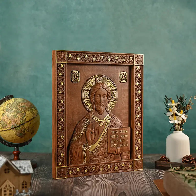 Pantocrator Wood Sculpture-Viarello