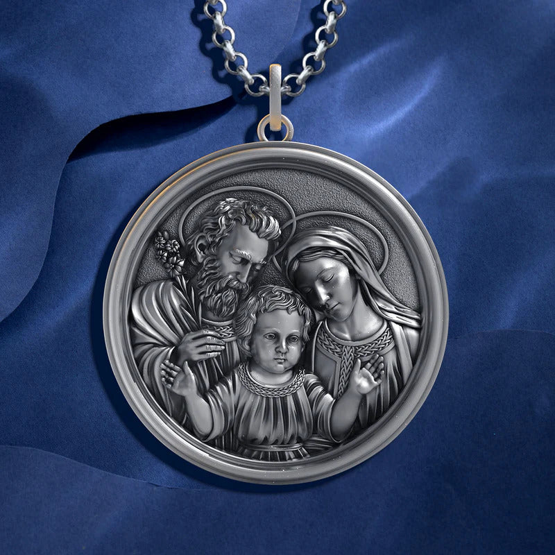 Sacred Family Necklace in 925K Silver-Viarello