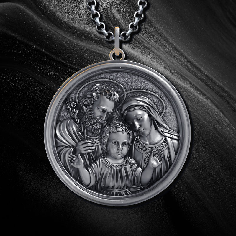 Sacred Family Necklace in 925K Silver-Viarello