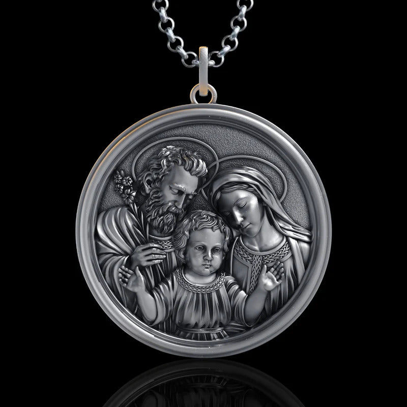 Sacred Family Necklace in 925K Silver-Viarello