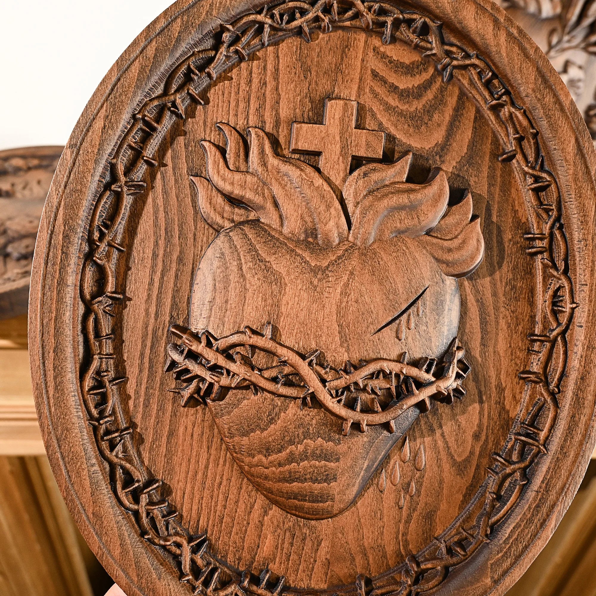 Sacred Hearts Sculptures in Wood-Viarello
