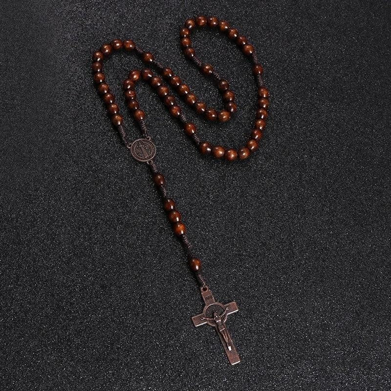 Saint Benedict Medal Rosary — Brown-Viarello