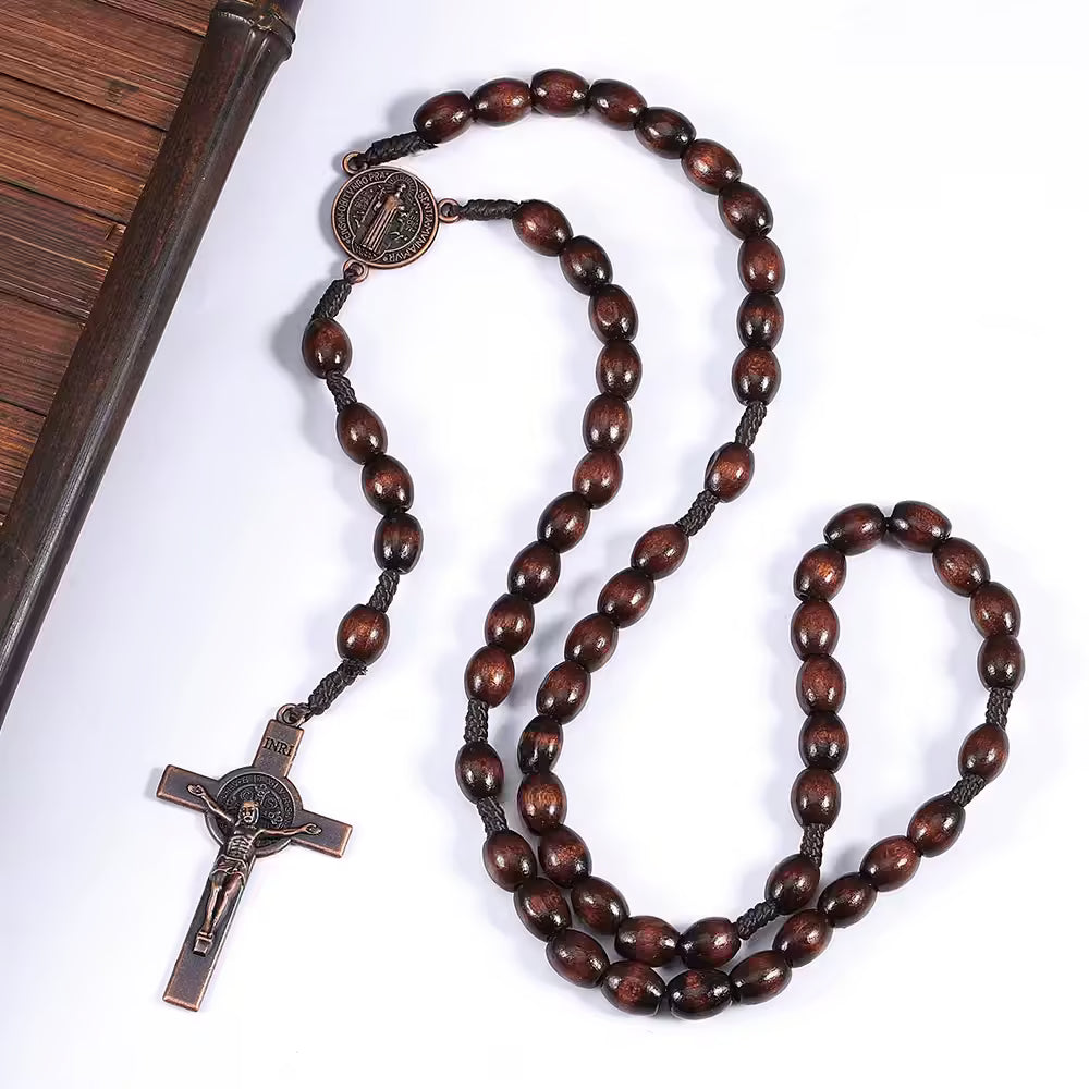 Saint Benedict Medal Rosary — Brown-Viarello