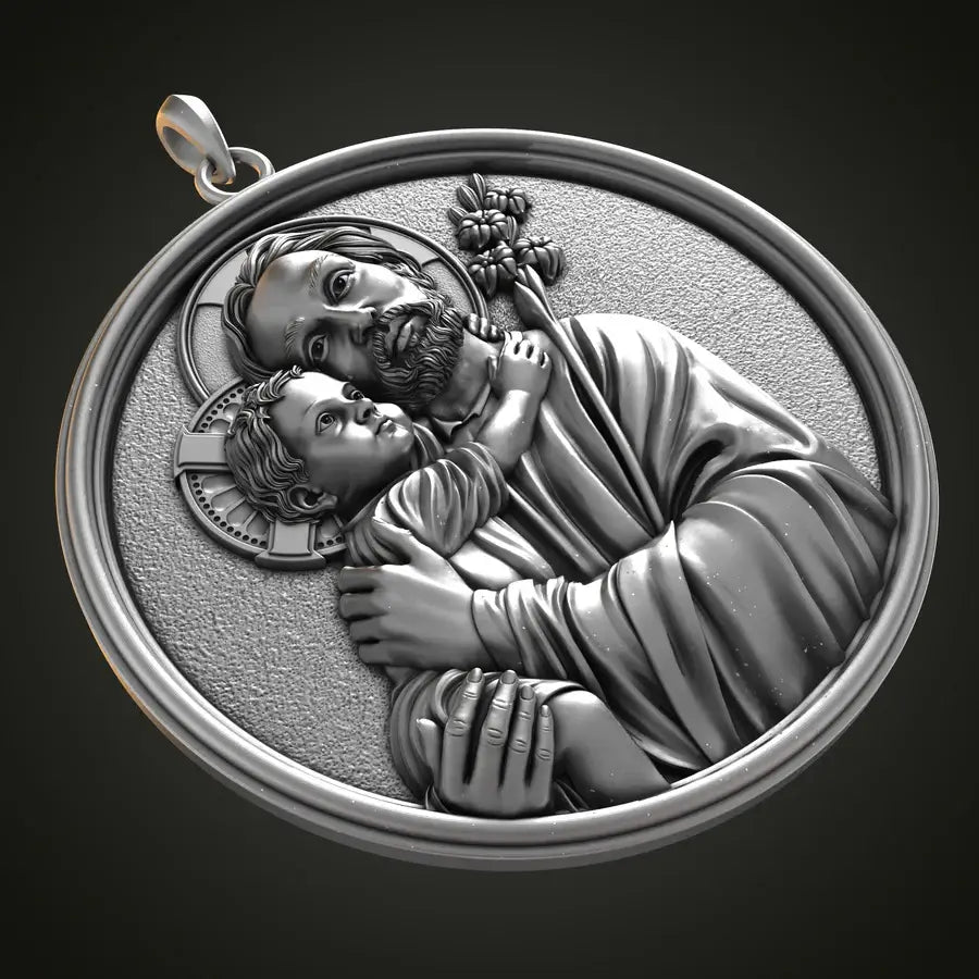 Saint Joseph Necklace in 925K Silver-Viarello
