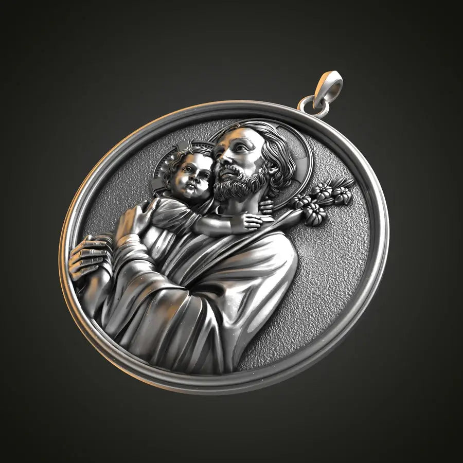 Saint Joseph Necklace in 925K Silver-Viarello