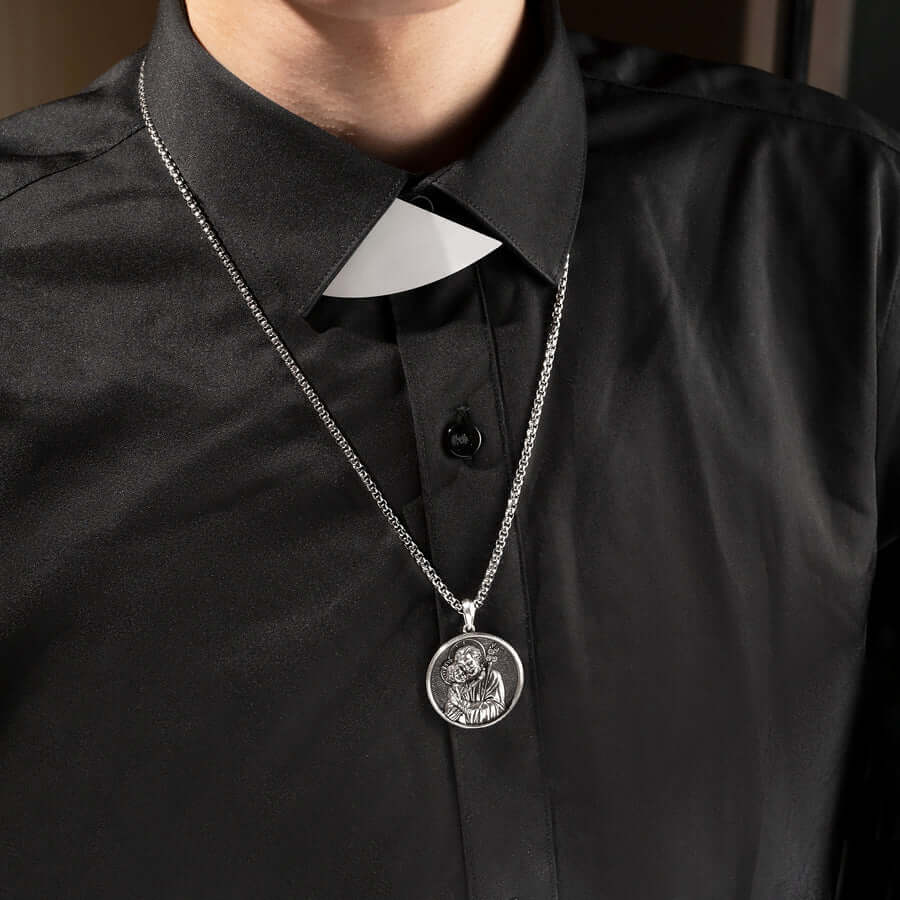 Saint Joseph Necklace in 925K Silver-Viarello