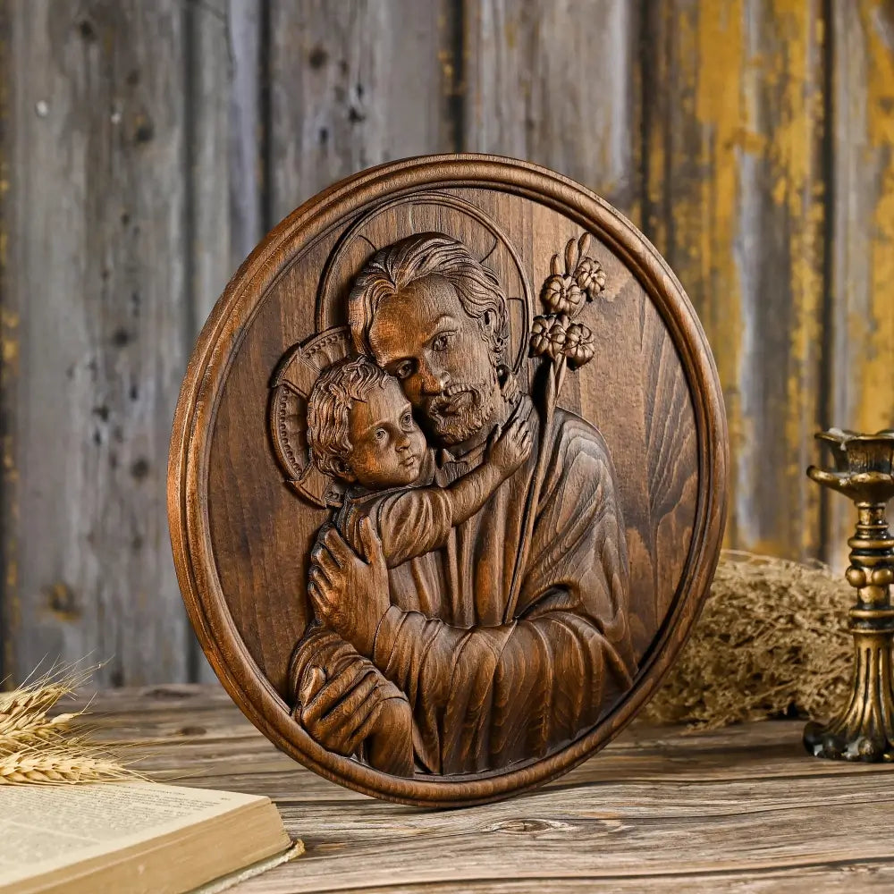 Sculpture of Saint Joseph and the Child Jesus - Father's Day Gift-Viarello