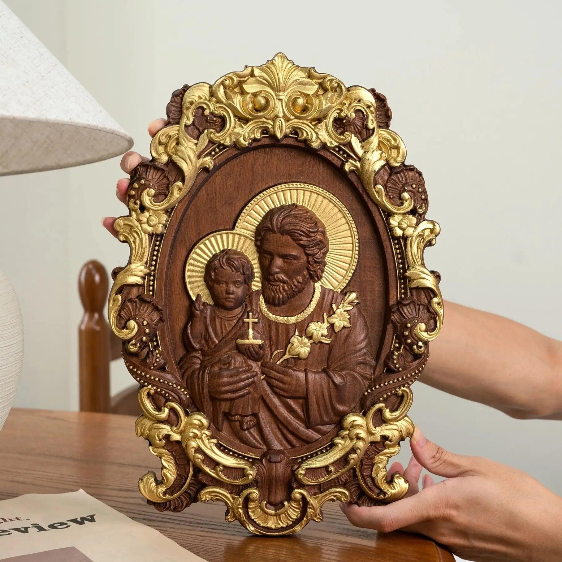 Sculpture of Saint Joseph and the Child Jesus-Viarello