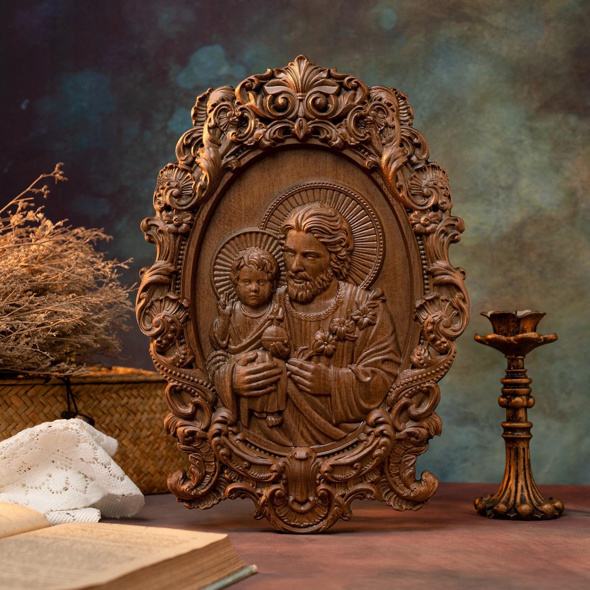 Sculpture of Saint Joseph and the Child Jesus-Viarello