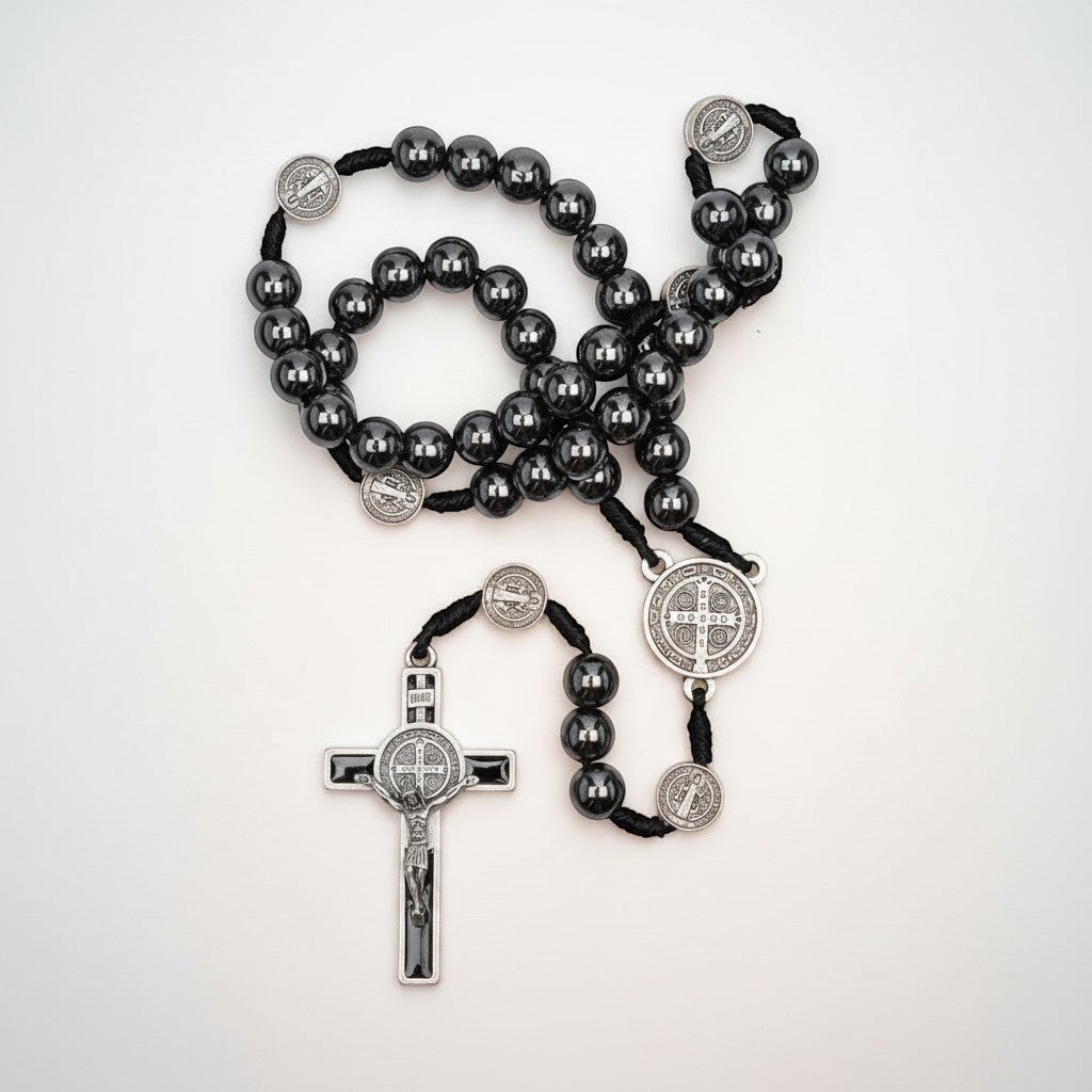 St. Benedict Hematite Rosary-Viarello