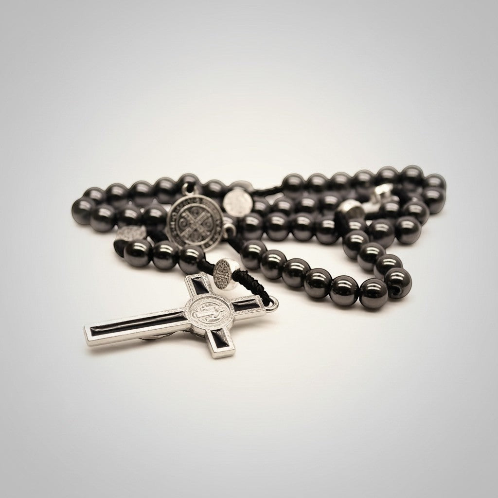 St. Benedict Hematite Rosary-Viarello