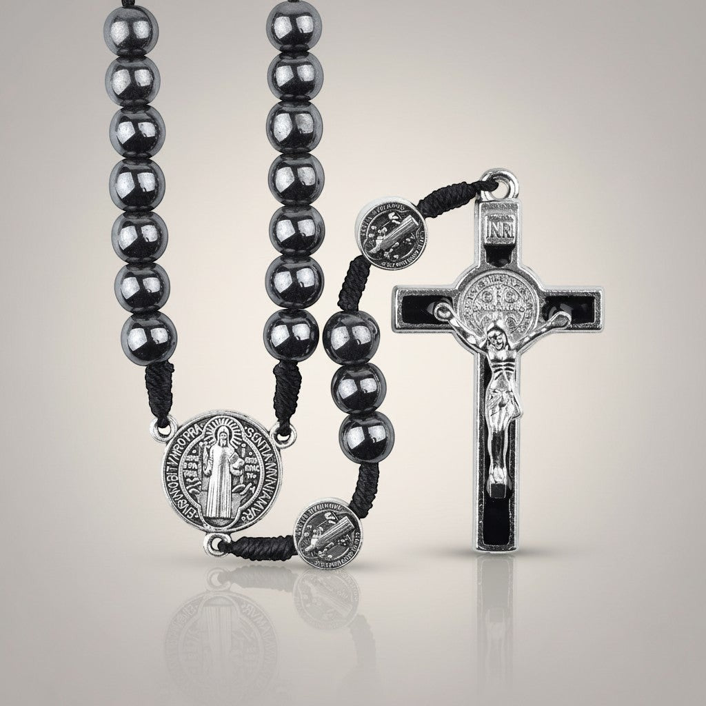 St. Benedict Hematite Rosary-Viarello