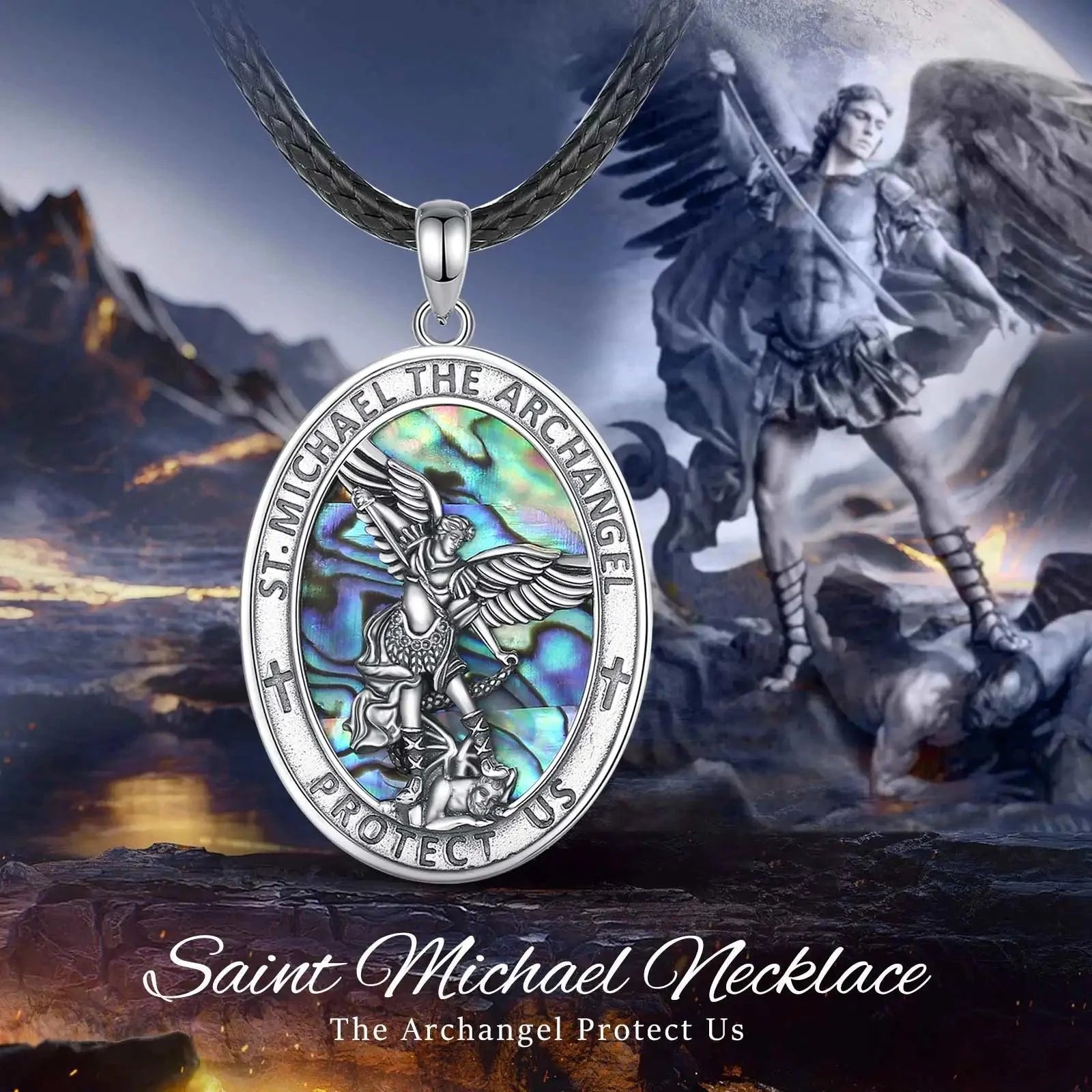 St. Michael the Archangel Necklace in 925K Sterling Silver-Viarello