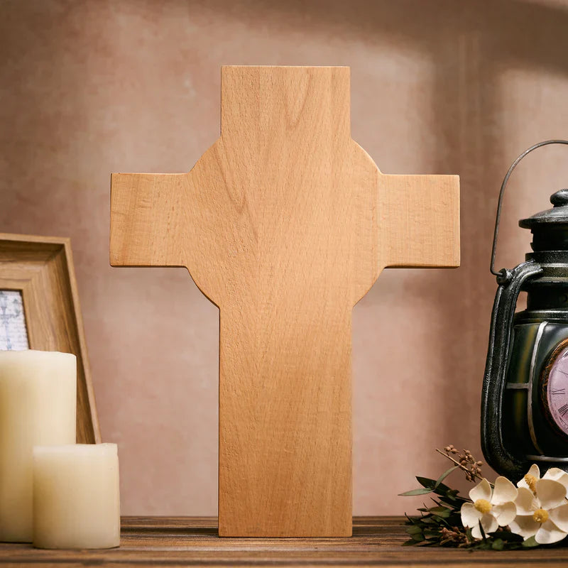 The Ascension of Christ - Hand-Painted Wooden Cross-Viarello