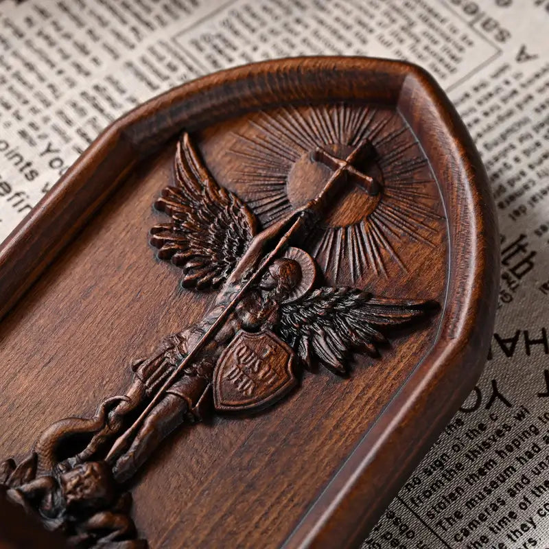 Wooden Candlestick of Saint Michael the Archangel-Viarello