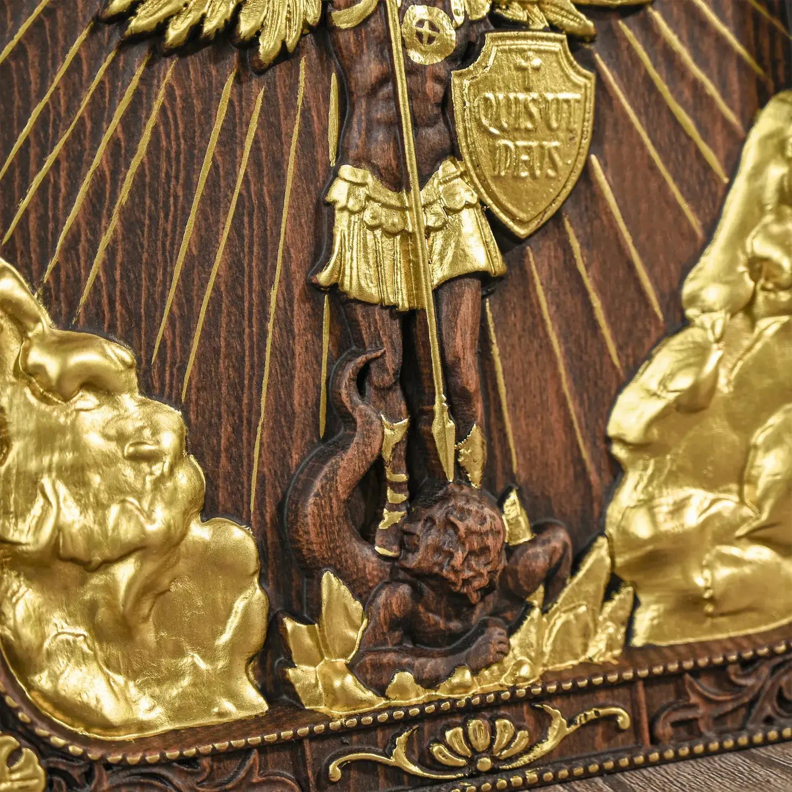 Wooden icon of Saint Michael the Archangel.-Viarello