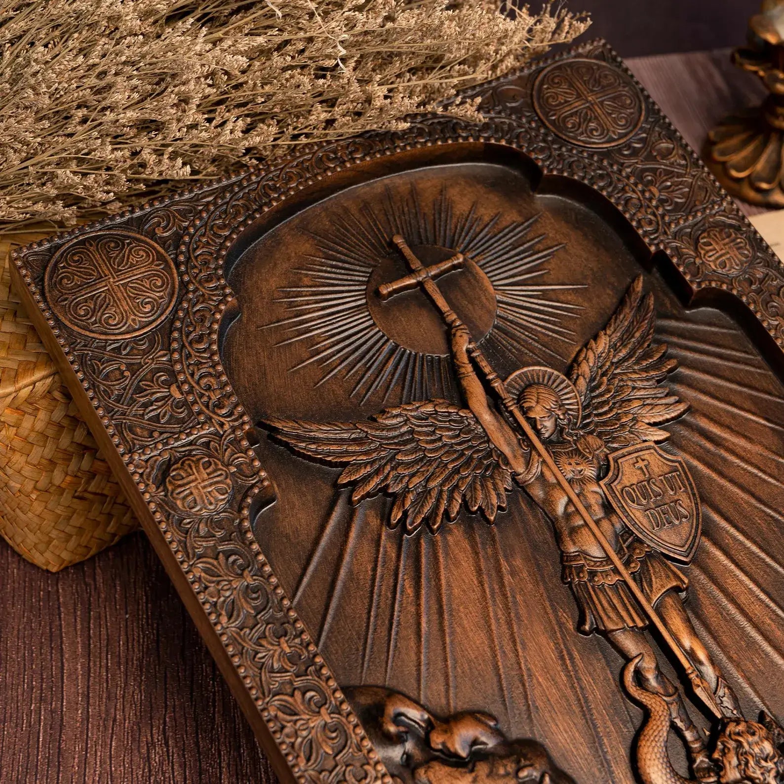 Wooden icon of Saint Michael the Archangel.-Viarello