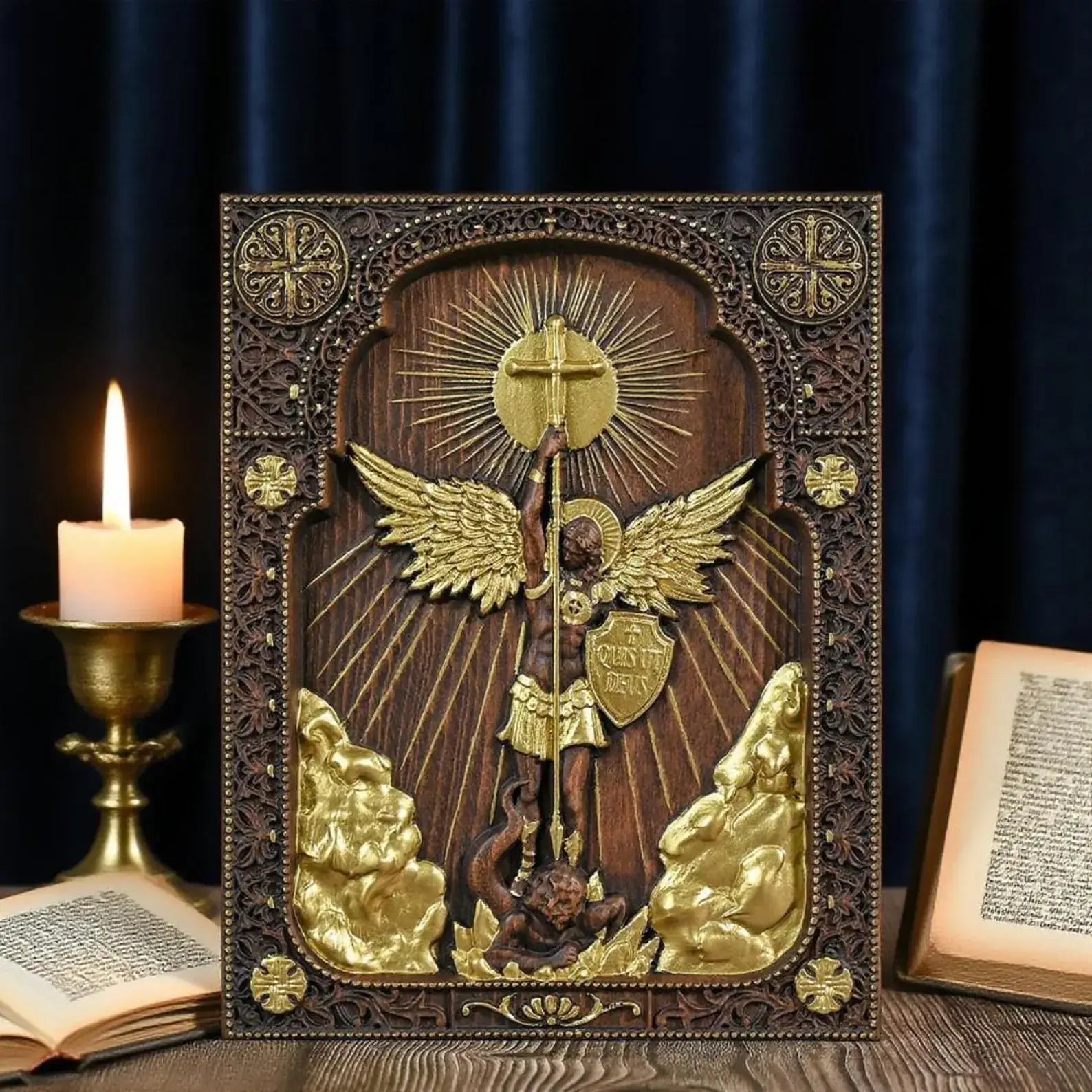Wooden icon of Saint Michael the Archangel.-Viarello