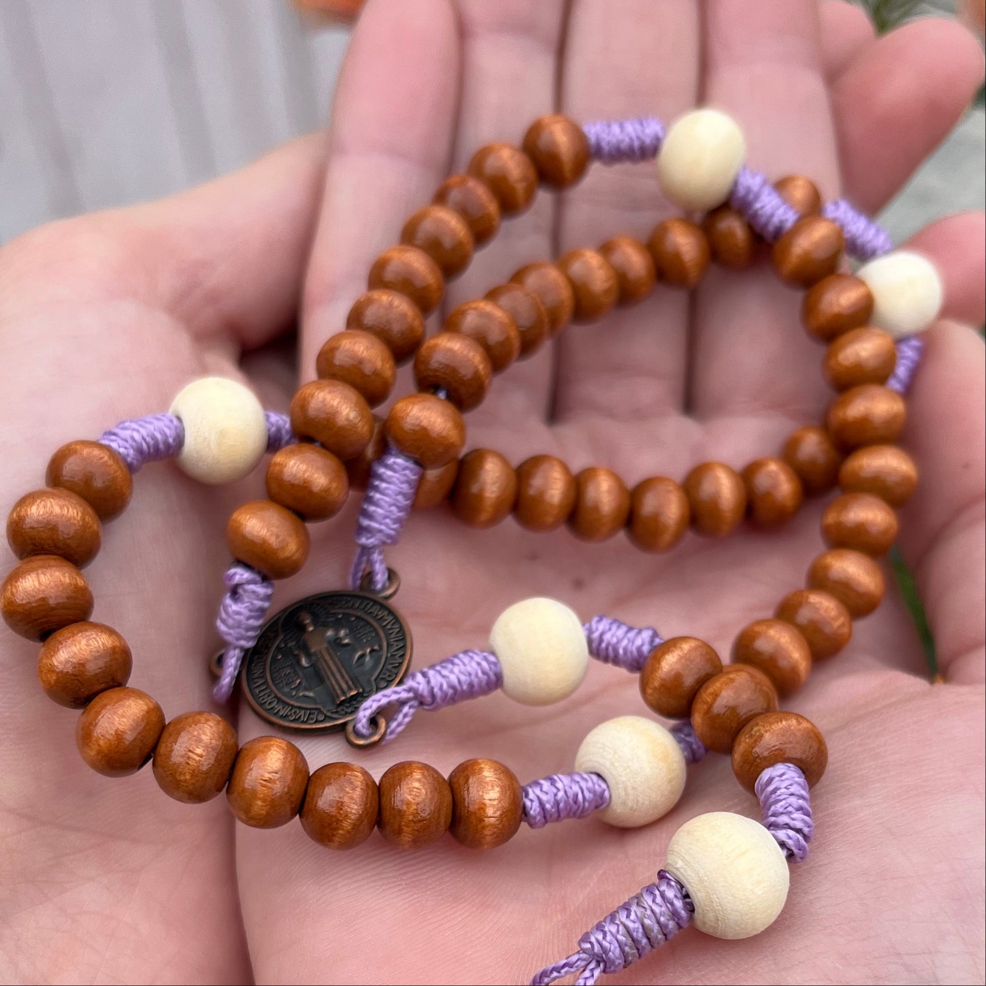 Wooden Lavender Rosary-Viarello