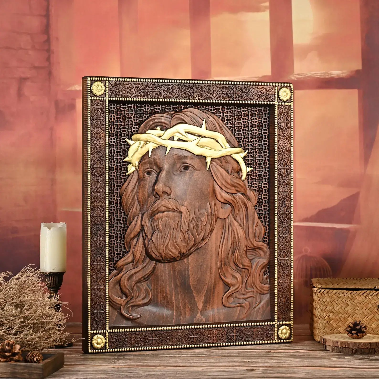 Wooden Sculpture of Jesus' Crown of Thorns-Viarello