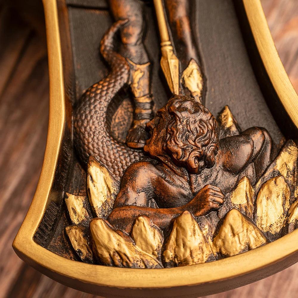 Wooden sculpture of Saint Michael the Archangel.-Viarello