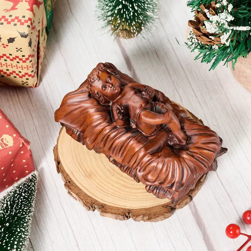 Wooden Sculpture of the Baby Jesus - The Light of the Newborn-Viarello