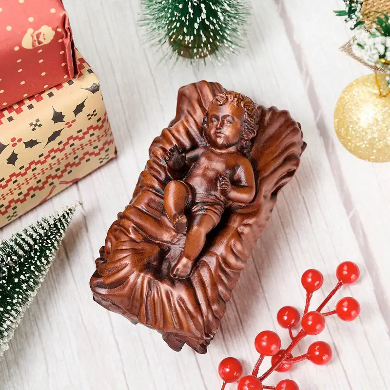 Wooden Sculpture of the Baby Jesus - The Light of the Newborn-Viarello